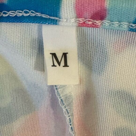 Floral Sleeveless Size Medium Floral Maxi Dress - Pink and Blue Stretchy - Picture 6 of 8